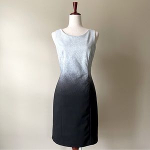 Banana Republic Dress Sleeveless Grey to Black Speckled Gradient Color Size 8.
